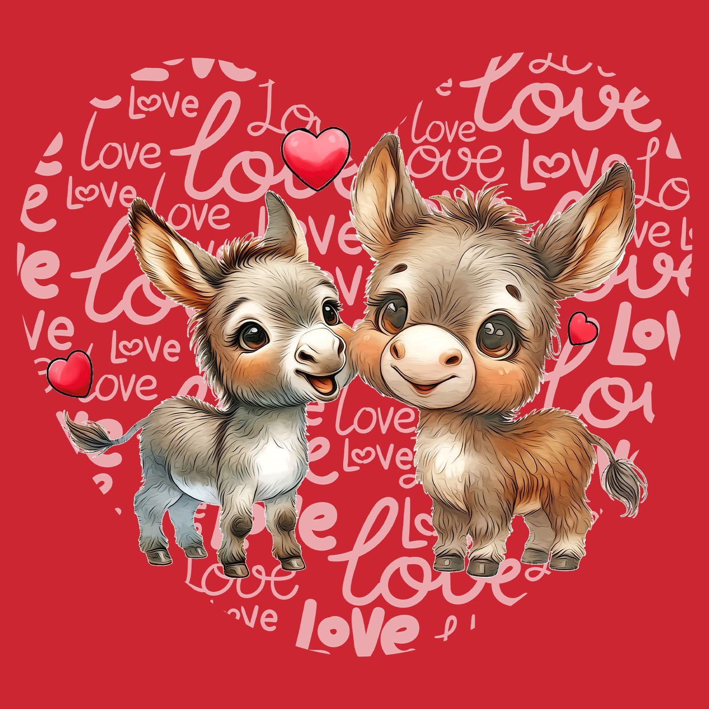 Donkey Love Heart - Kids' Unisex T-Shirt