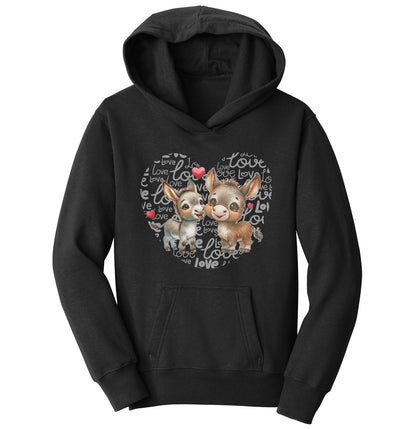 Donkey Love Heart - Kids' Unisex Hoodie Sweatshirt