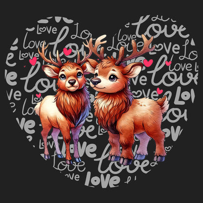 Elk Love Heart - Women's V-Neck T-Shirt
