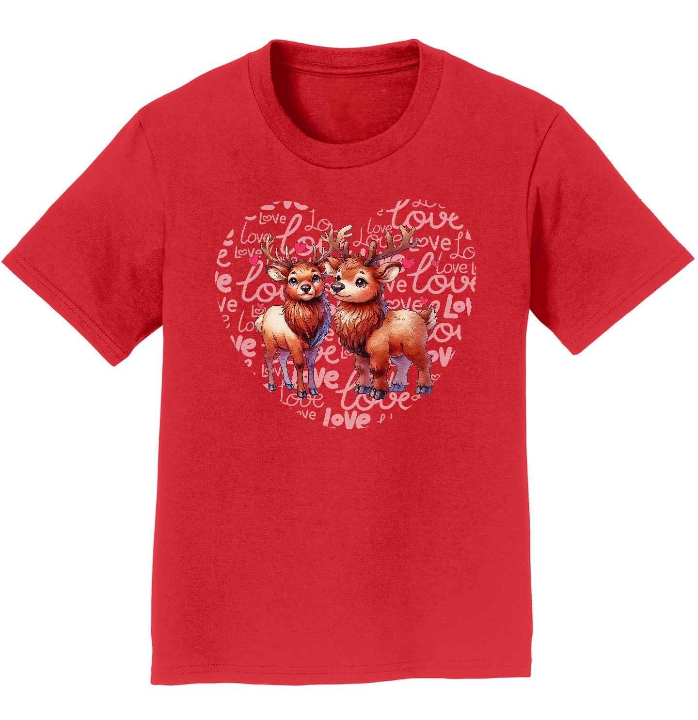 Elk Love Heart - Kids' Unisex T-Shirt