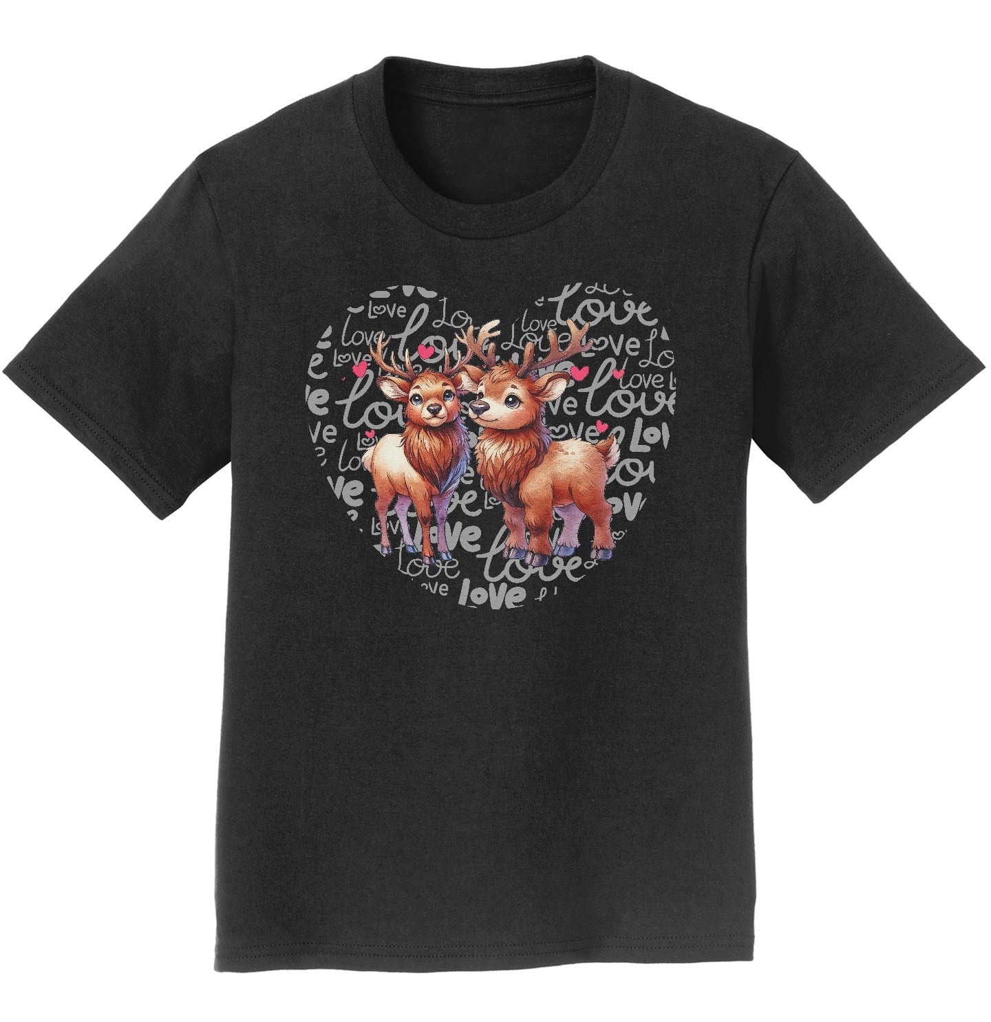 Elk Love Heart - Kids' Unisex T-Shirt