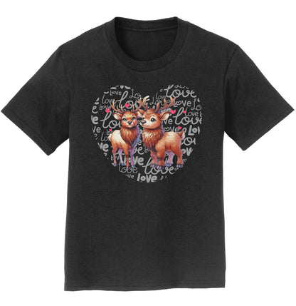 Elk Love Heart - Kids' Unisex T-Shirt