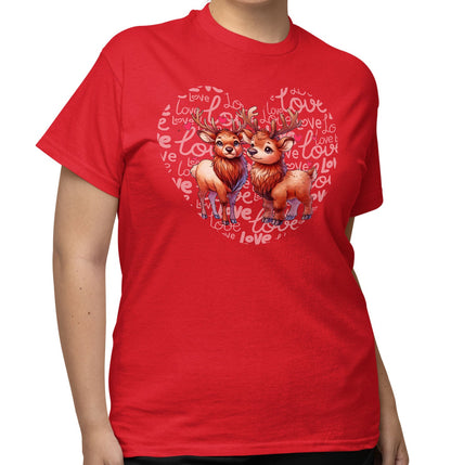 Elk Love Heart - Adult Unisex T-Shirt