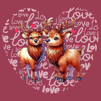 Elk Love Heart - Adult Unisex T-Shirt