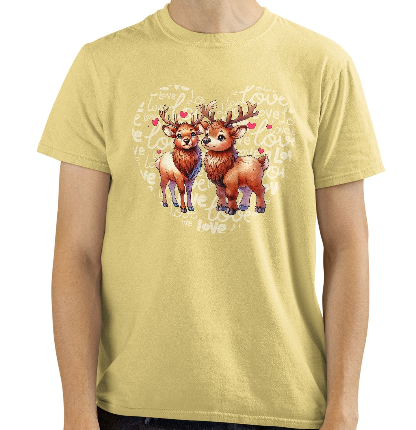Elk Love Heart - Adult Unisex T-Shirt