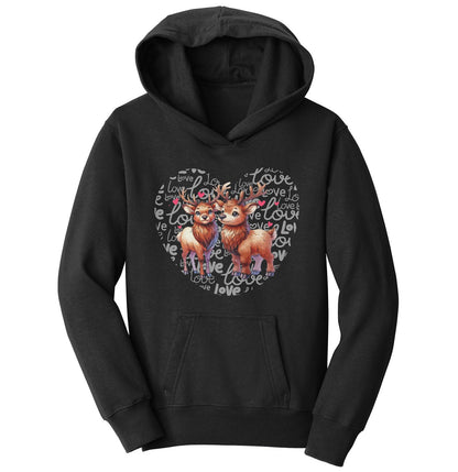 Elk Love Heart - Kids' Unisex Hoodie Sweatshirt
