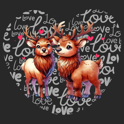 Elk Love Heart - Kids' Unisex Hoodie Sweatshirt