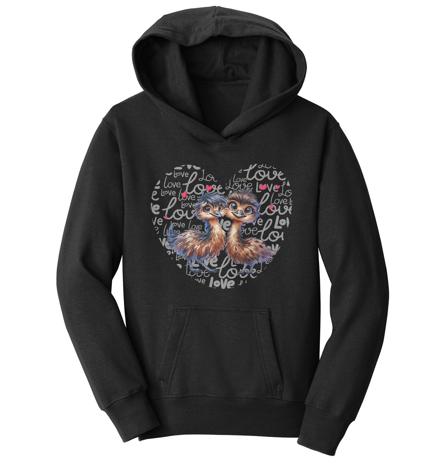 Emu Love Heart - Kids' Unisex Hoodie Sweatshirt