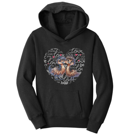 Emu Love Heart - Kids' Unisex Hoodie Sweatshirt