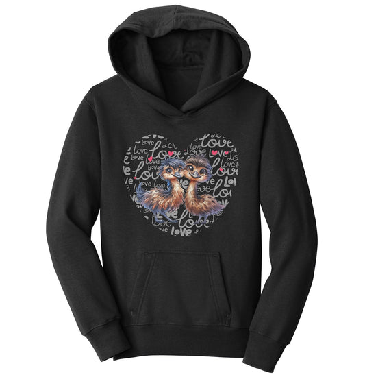 Emu Love Heart - Kids' Unisex Hoodie Sweatshirt