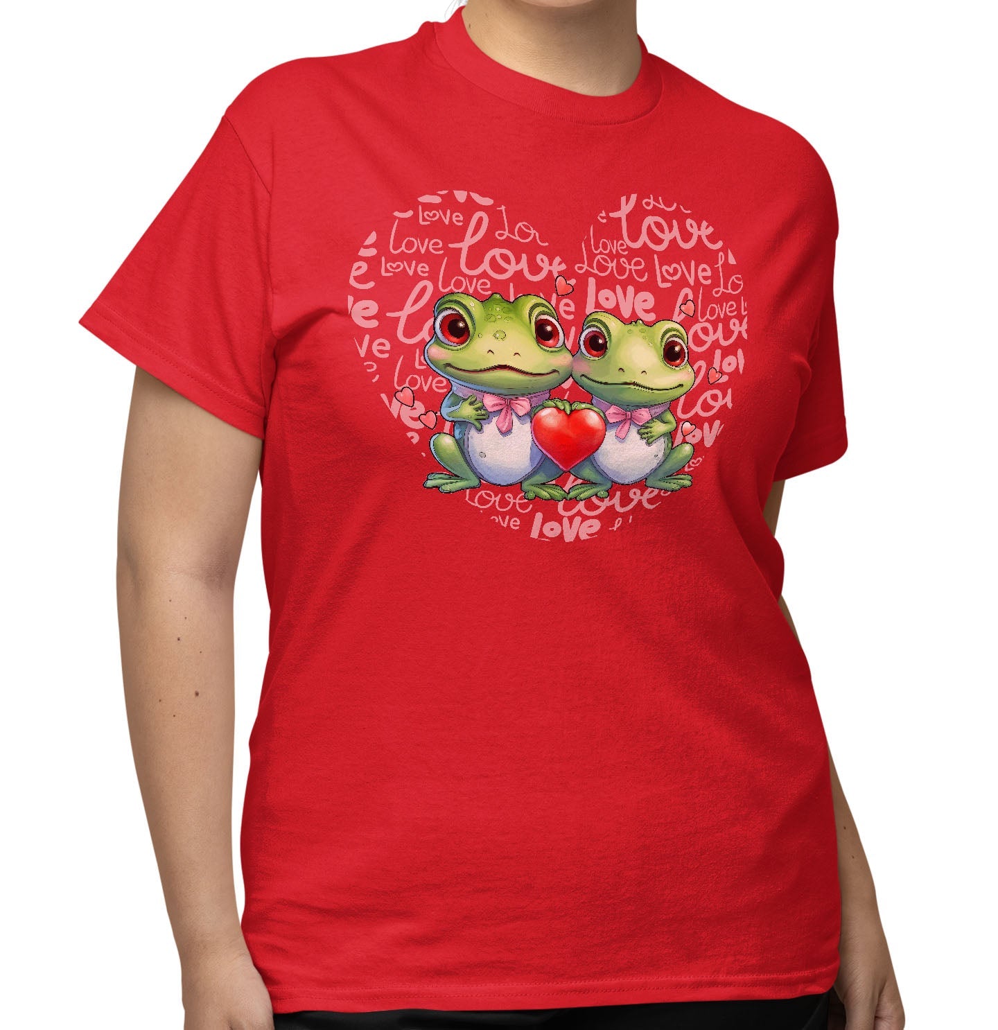 Frog Love Heart - Adult Unisex T-Shirt