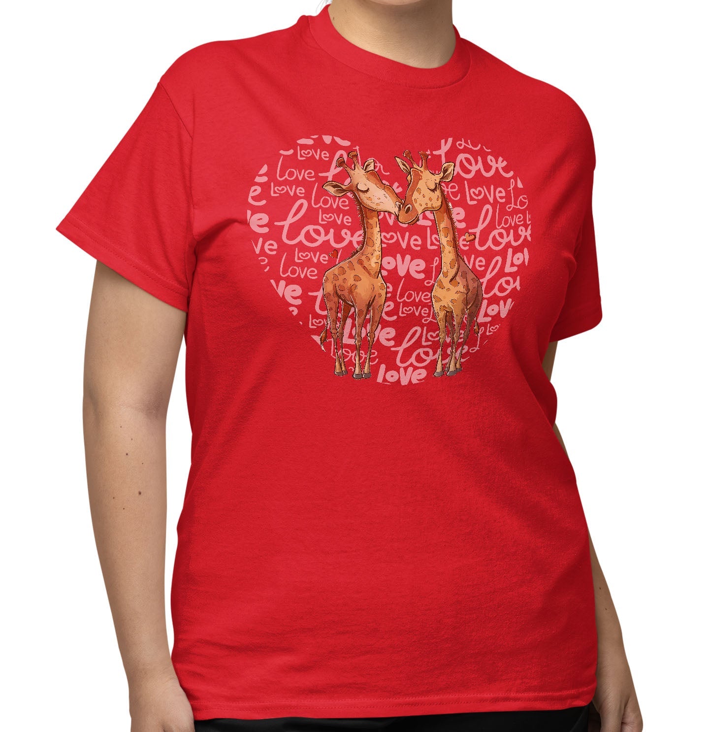 Giraffe Love Heart - Adult Unisex T-Shirt