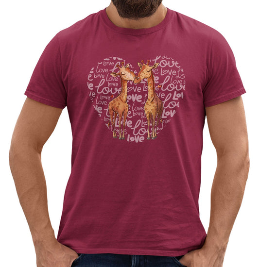 Giraffe Love Heart - Adult Unisex T-Shirt