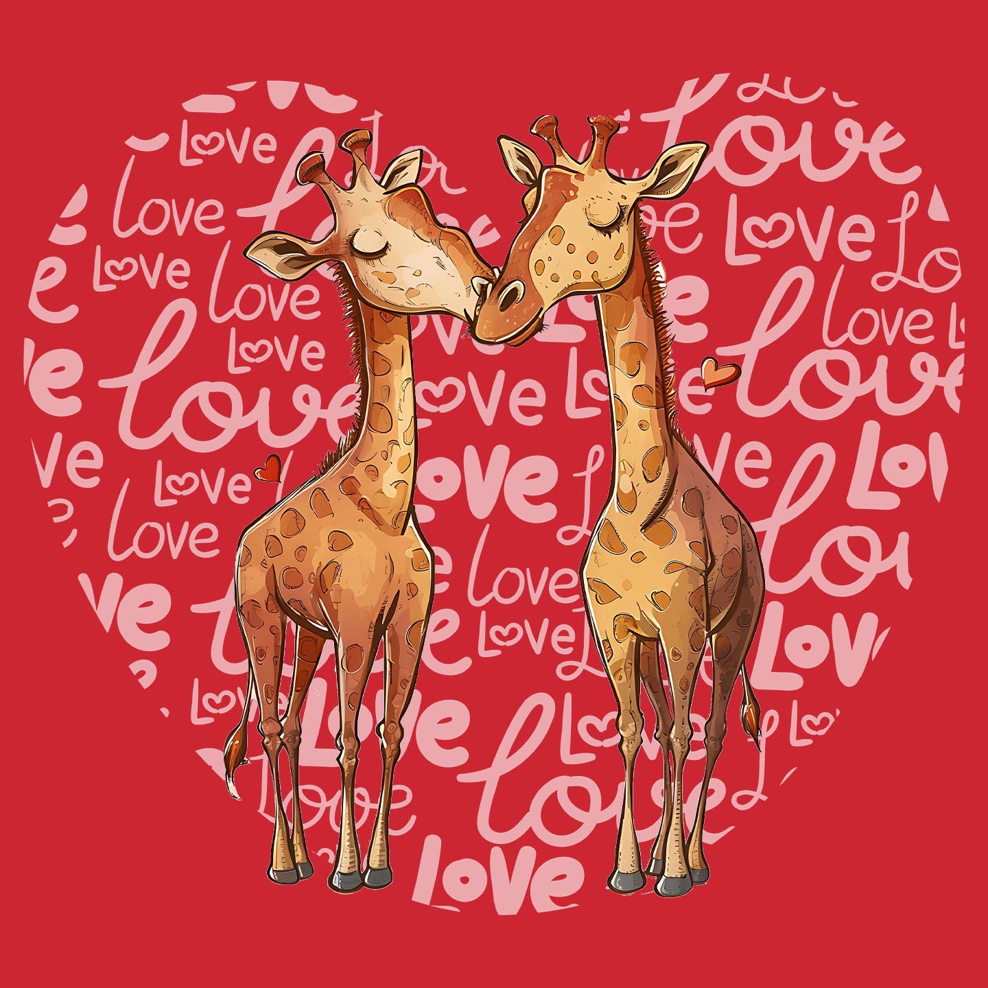 Giraffe Love Heart - Kids' Unisex T-Shirt