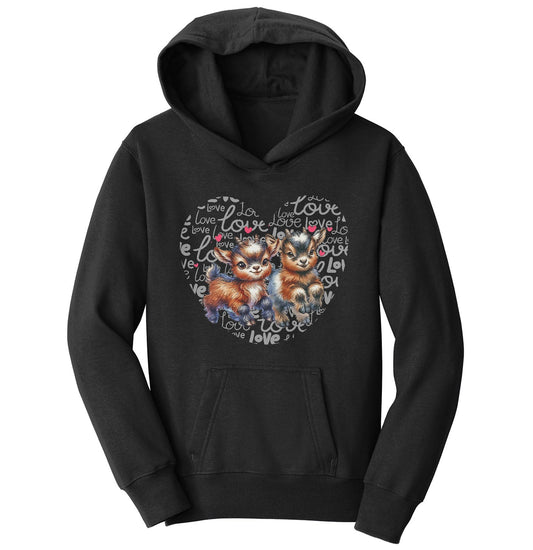 Goat Love Heart - Kids' Unisex Hoodie Sweatshirt