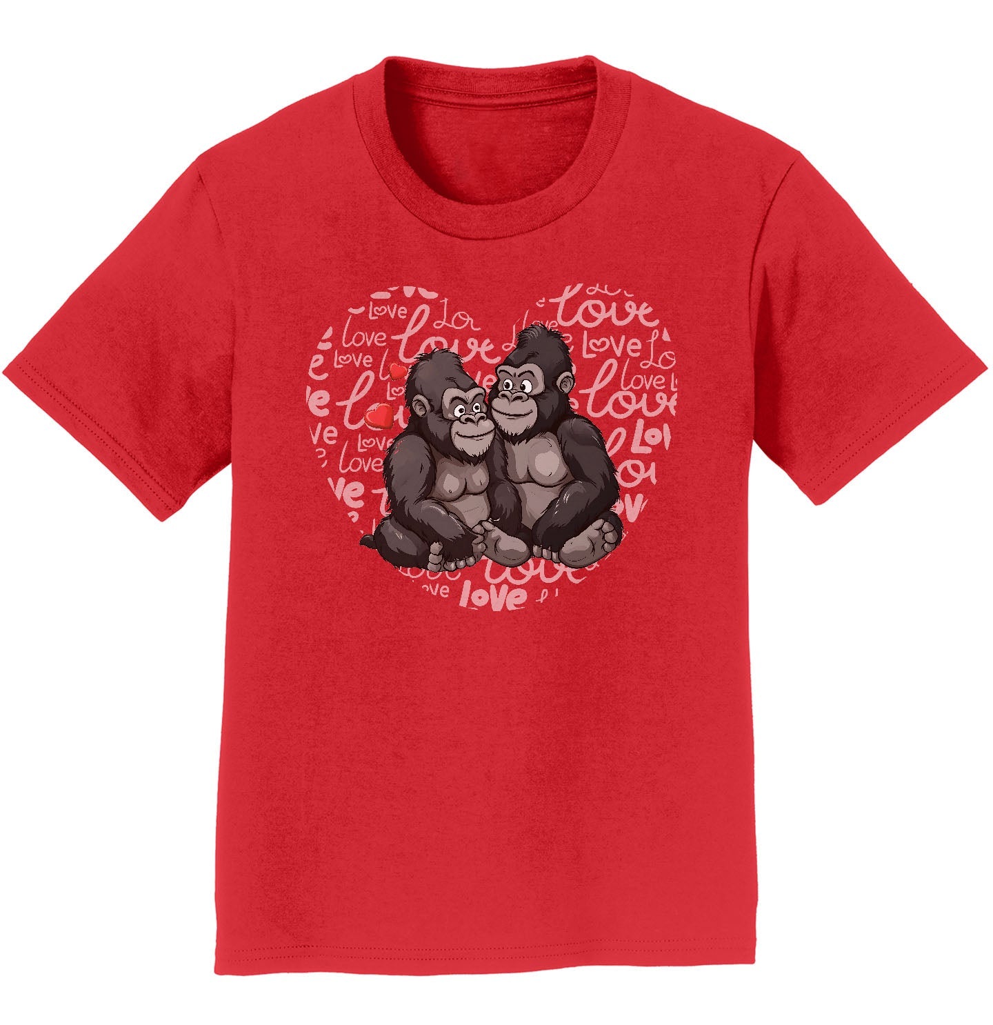 Gorilla Love Heart - Kids' Unisex T-Shirt