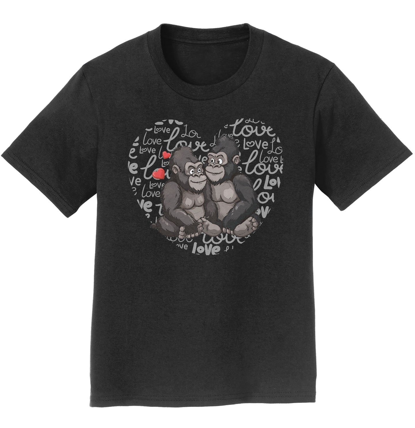 Gorilla Love Heart - Kids' Unisex T-Shirt