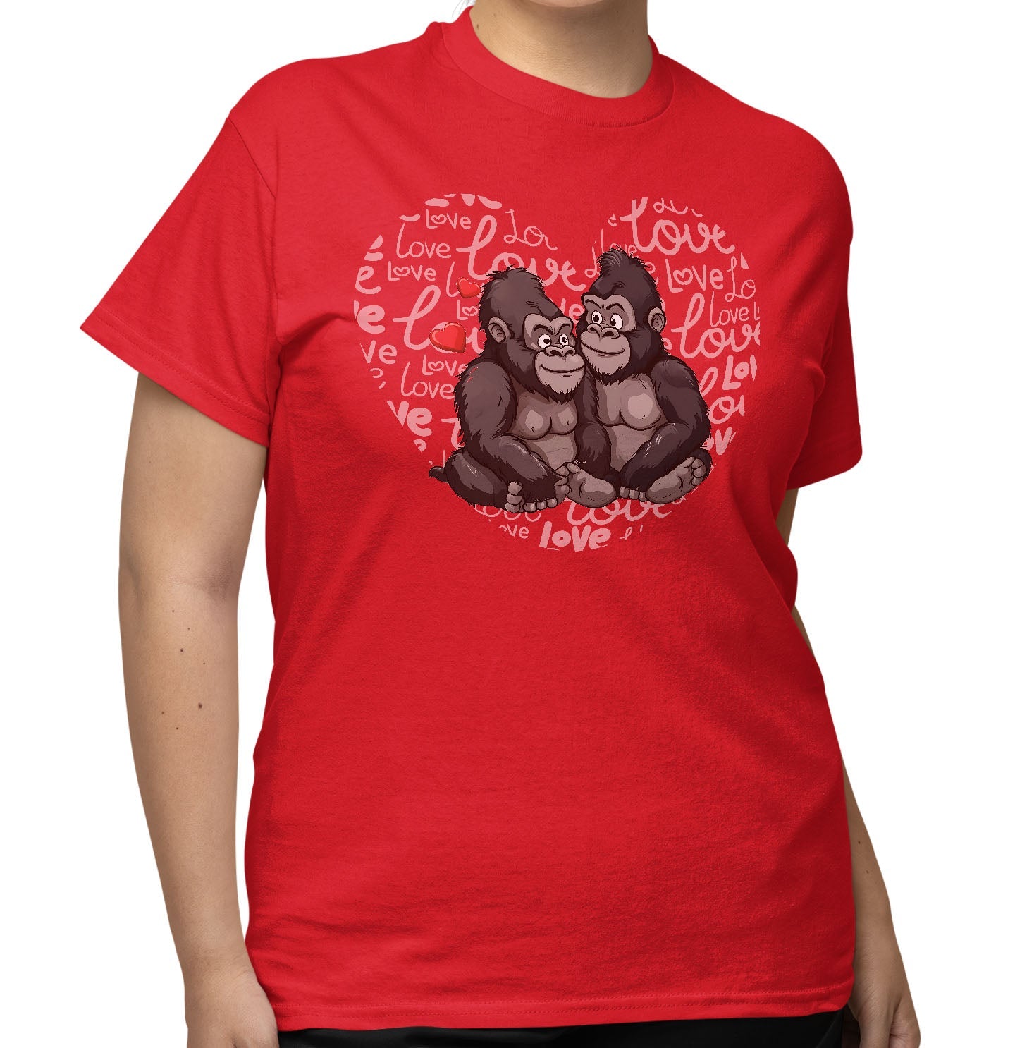 Gorilla Love Heart - Adult Unisex T-Shirt