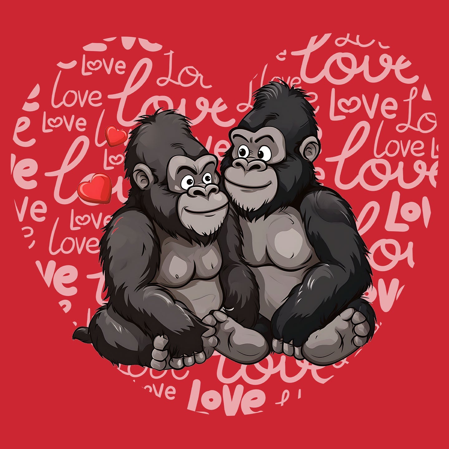 Gorilla Love Heart - Kids' Unisex T-Shirt