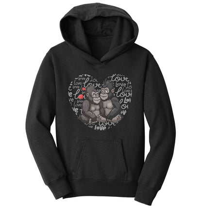 Gorilla Love Heart - Kids' Unisex Hoodie Sweatshirt