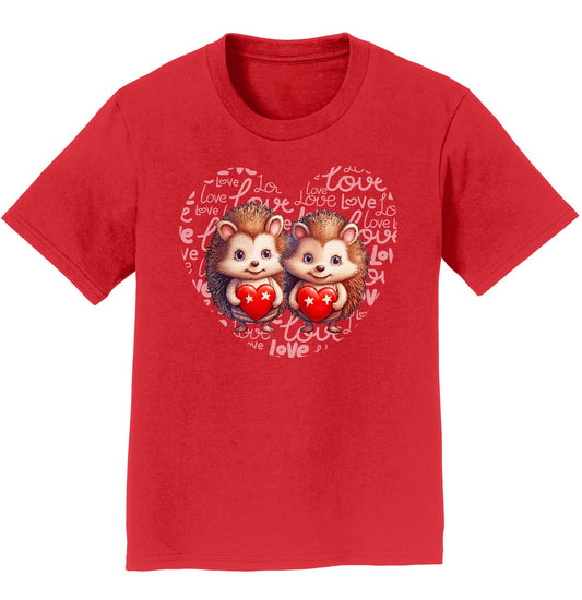Hedgehog Love Heart - Kids' Unisex T-Shirt