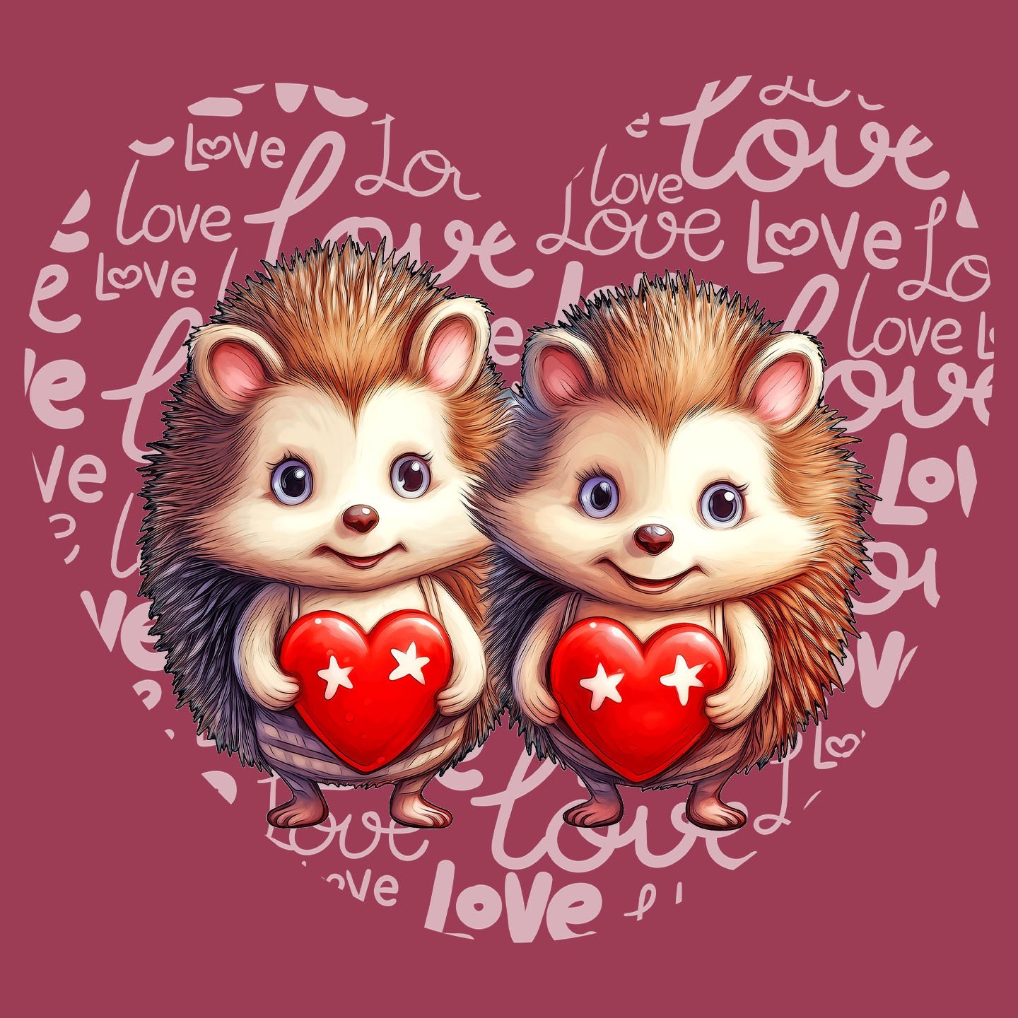 Hedgehog Love Heart - Adult Unisex T-Shirt