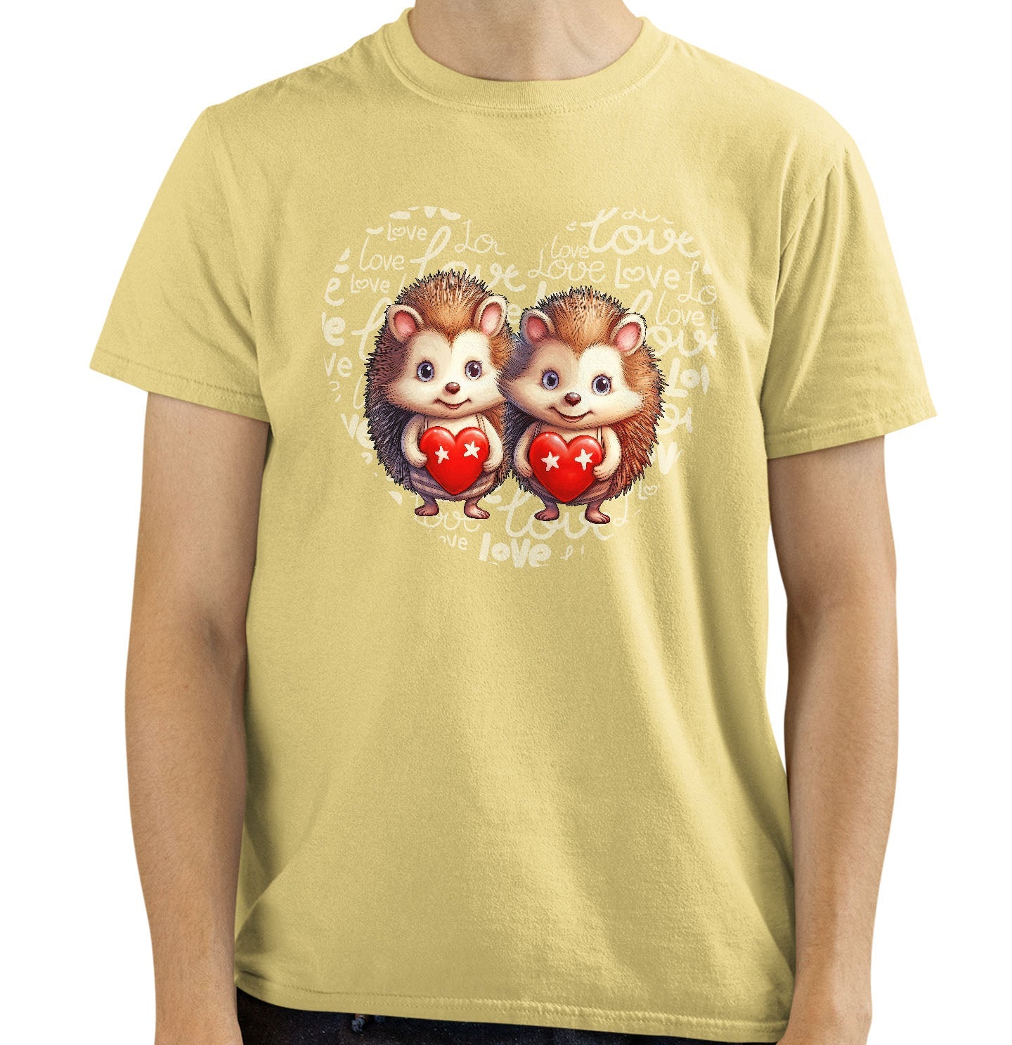Hedgehog Love Heart - Adult Unisex T-Shirt