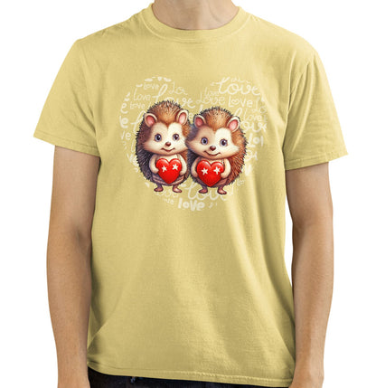 Hedgehog Love Heart - Adult Unisex T-Shirt