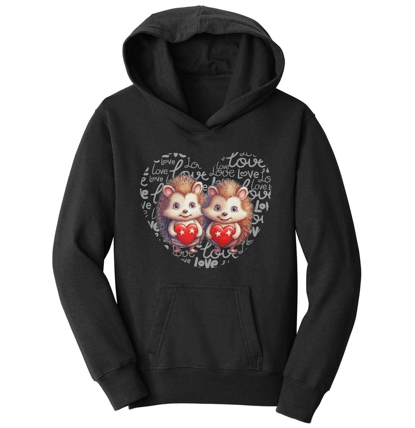 Hedgehog Love Heart - Kids' Unisex Hoodie Sweatshirt