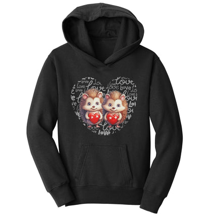 Hedgehog Love Heart - Kids' Unisex Hoodie Sweatshirt
