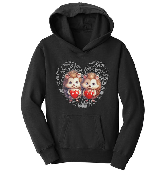 Hedgehog Love Heart - Kids' Unisex Hoodie Sweatshirt