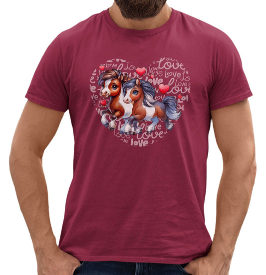 Horse Love Heart - Adult Unisex T-Shirt