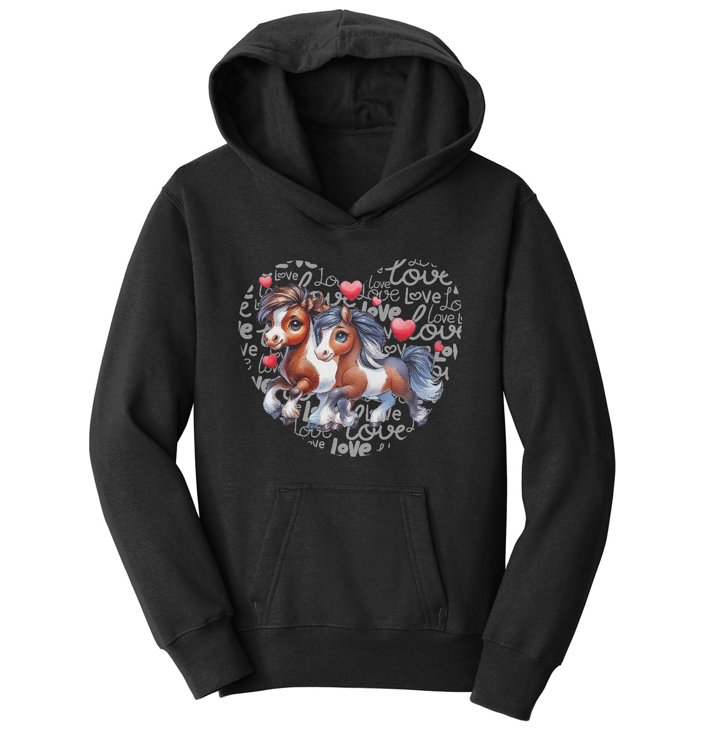 Horse Love Heart - Kids' Unisex Hoodie Sweatshirt