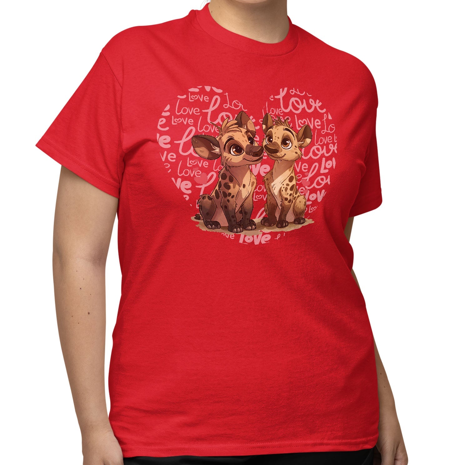 Hyena Love Heart - Adult Unisex T-Shirt