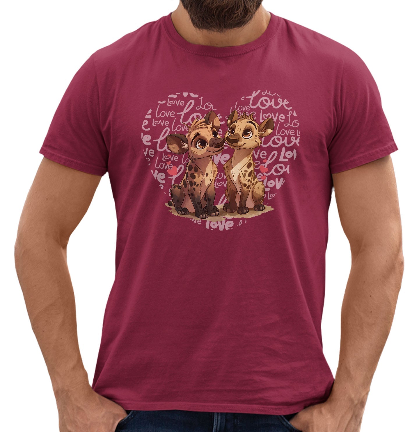 Hyena Love Heart - Adult Unisex T-Shirt