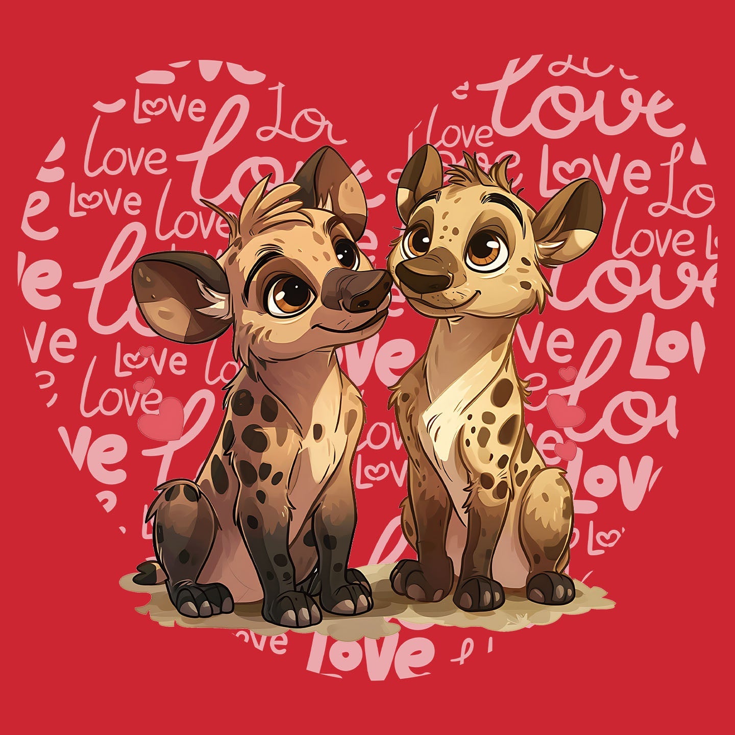 Hyena Love Heart - Kids' Unisex T-Shirt