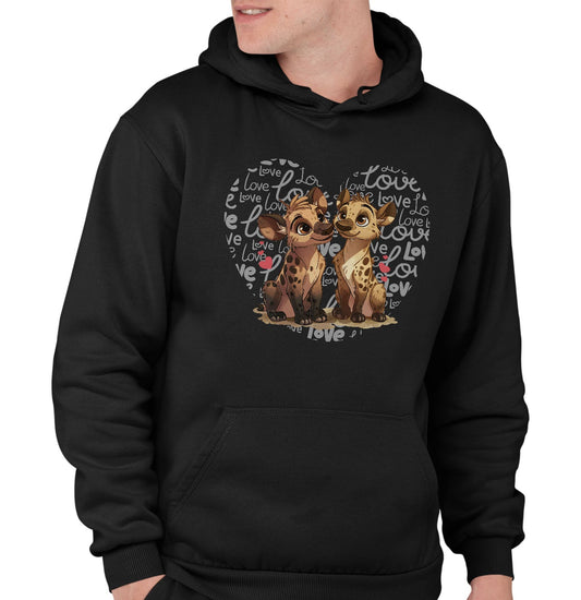 Hyena Love Heart - Adult Unisex Hoodie Sweatshirt
