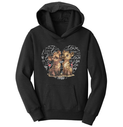 Hyena Love Heart - Kids' Unisex Hoodie Sweatshirt