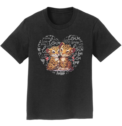 Jaguar Love Heart - Kids' Unisex T-Shirt