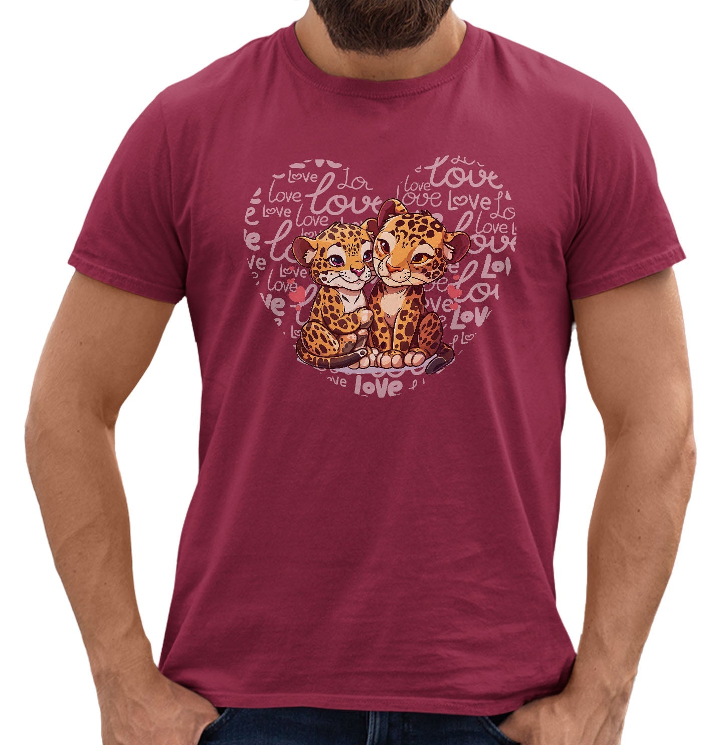 Jaguar Love Heart - Adult Unisex T-Shirt