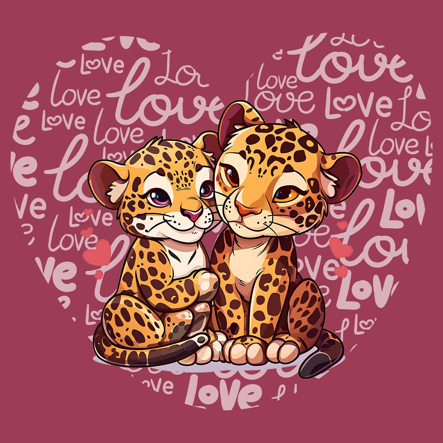 Jaguar Love Heart - Adult Unisex T-Shirt