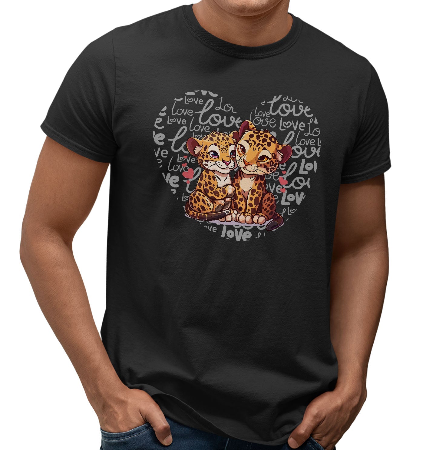 Jaguar Love Heart - Adult Unisex T-Shirt