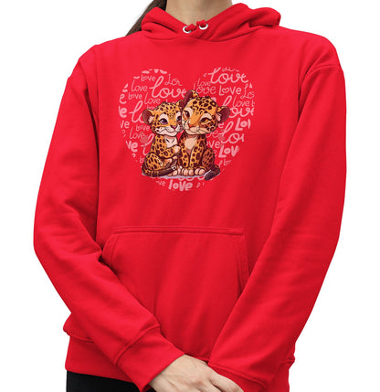 Jaguar Love Heart - Adult Unisex Hoodie Sweatshirt