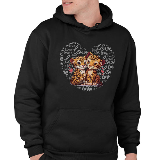 Jaguar Love Heart - Adult Unisex Hoodie Sweatshirt