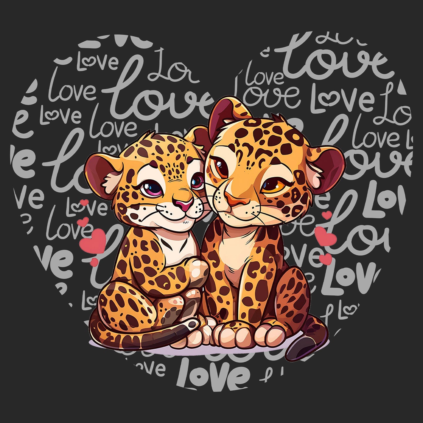 Jaguar Love Heart - Adult Unisex Hoodie Sweatshirt