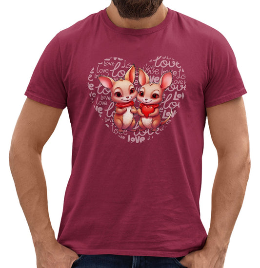 Kangaroo Love Heart - Adult Unisex T-Shirt