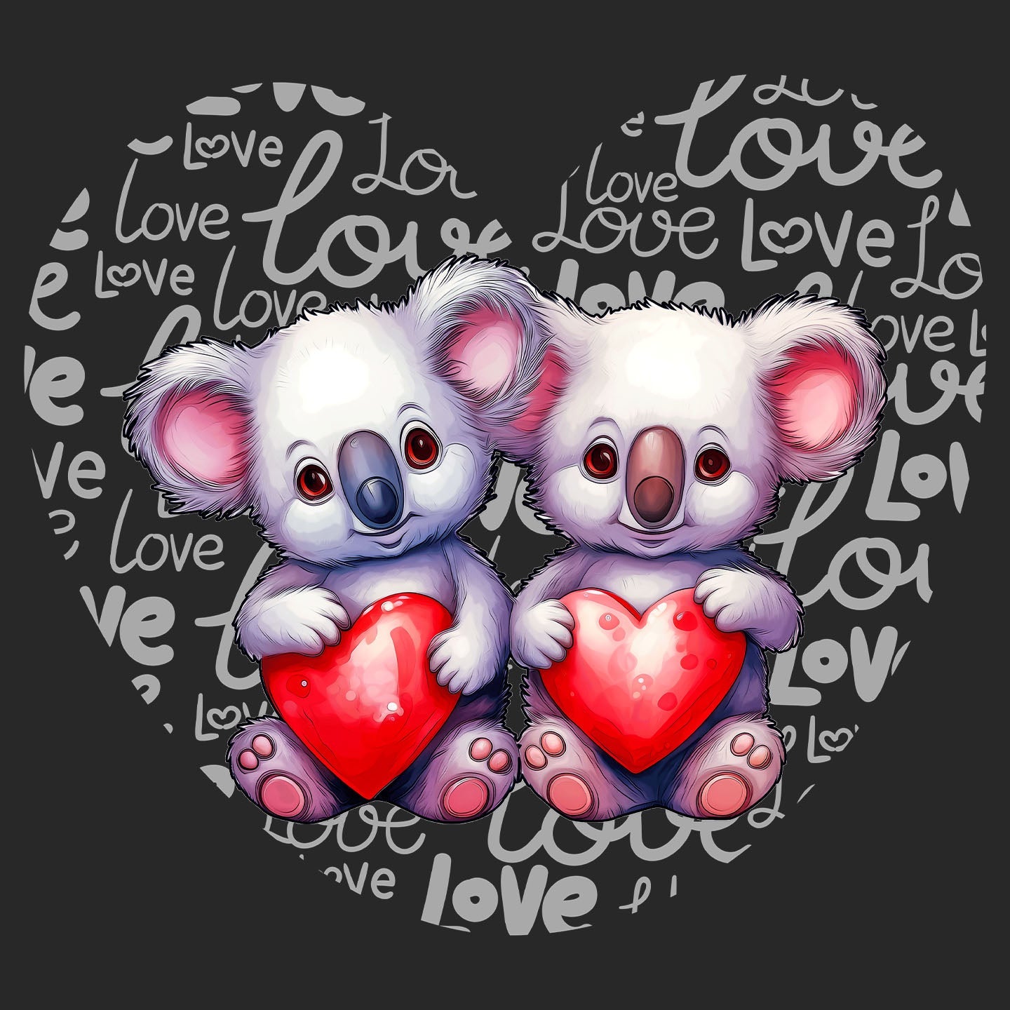 Koala Love Heart - Kids' Unisex Hoodie Sweatshirt