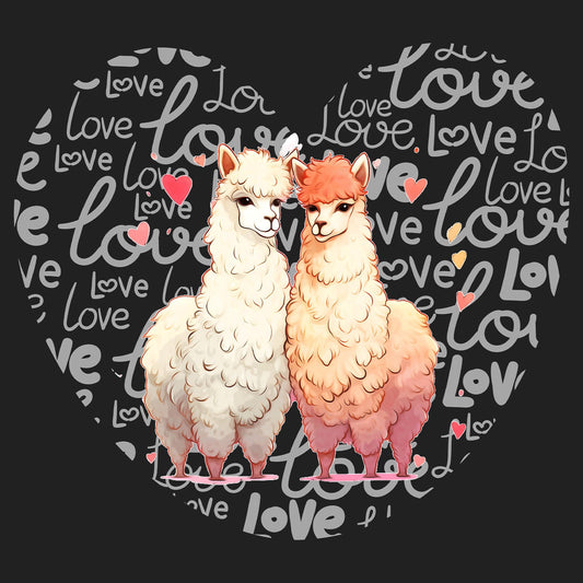 LLama Love Heart - Women's V-Neck T-Shirt
