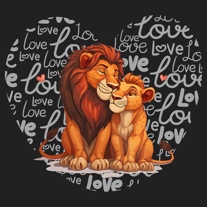 Lion Love Heart - Women's V-Neck T-Shirt