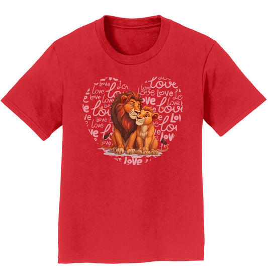 Lion Love Heart - Kids' Unisex T-Shirt